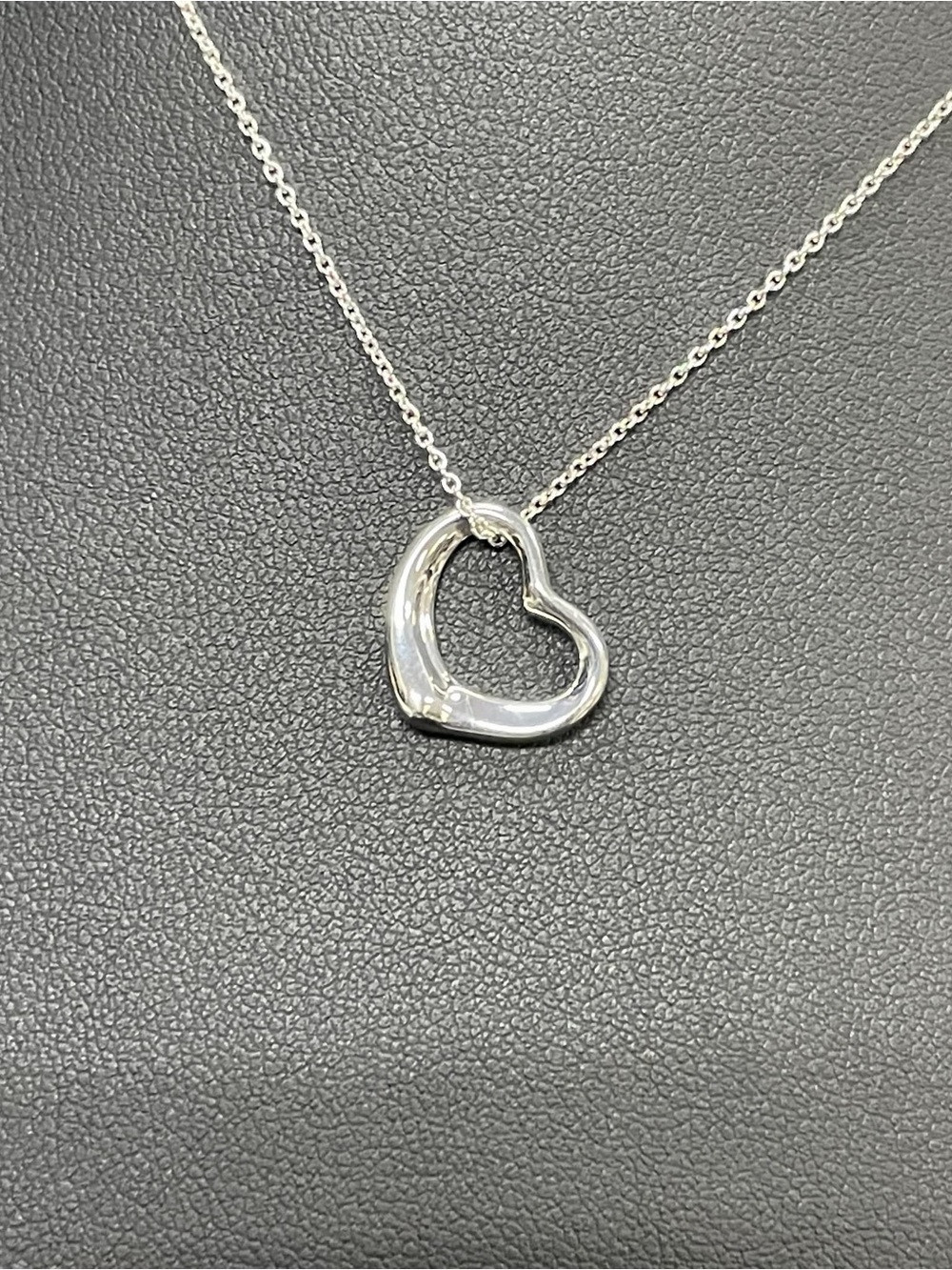 Tiffany & Co. Silver Open Heart Pendant Necklace